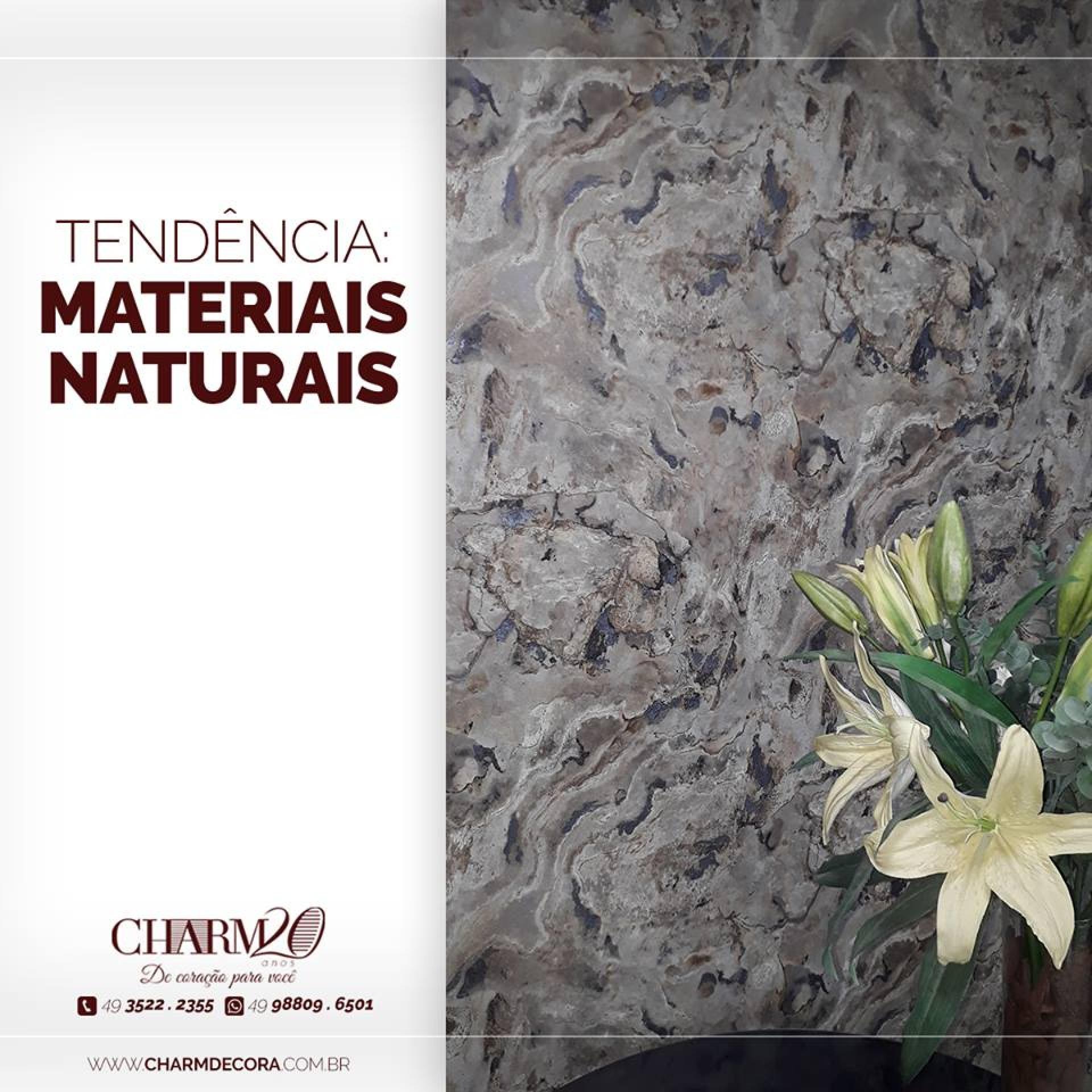 Tendência: materiais naturais