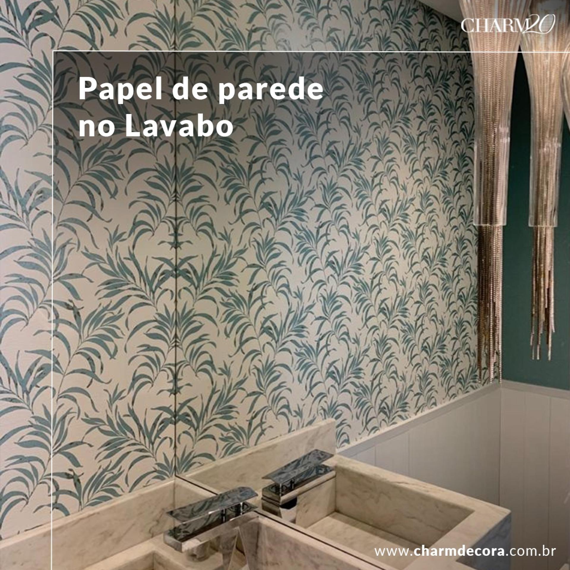 Papel de parede no lavabo